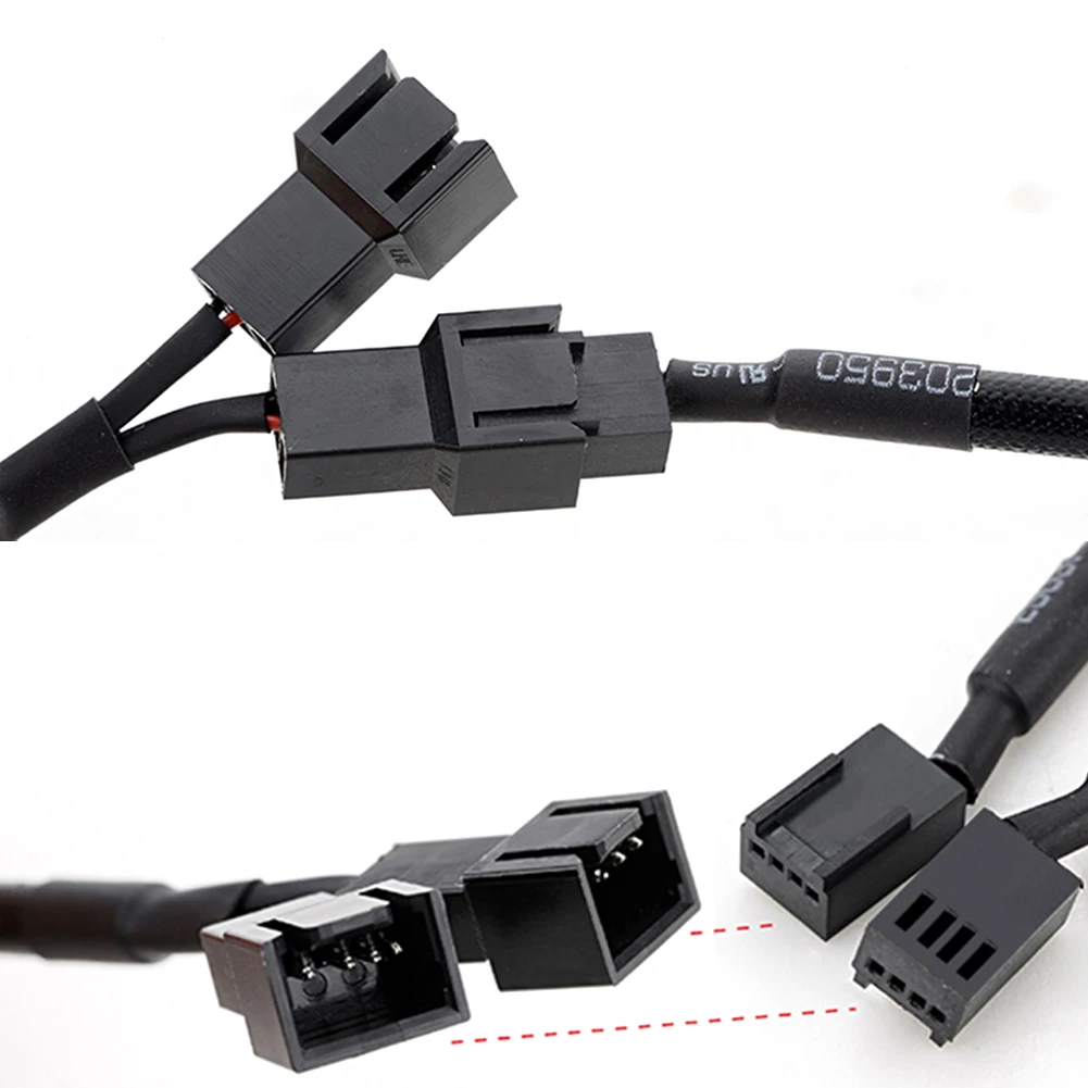 4 Pin Y сплиттер кабель PWM женский 3/4 Материнская плата Процессор вентилятор PC чехол