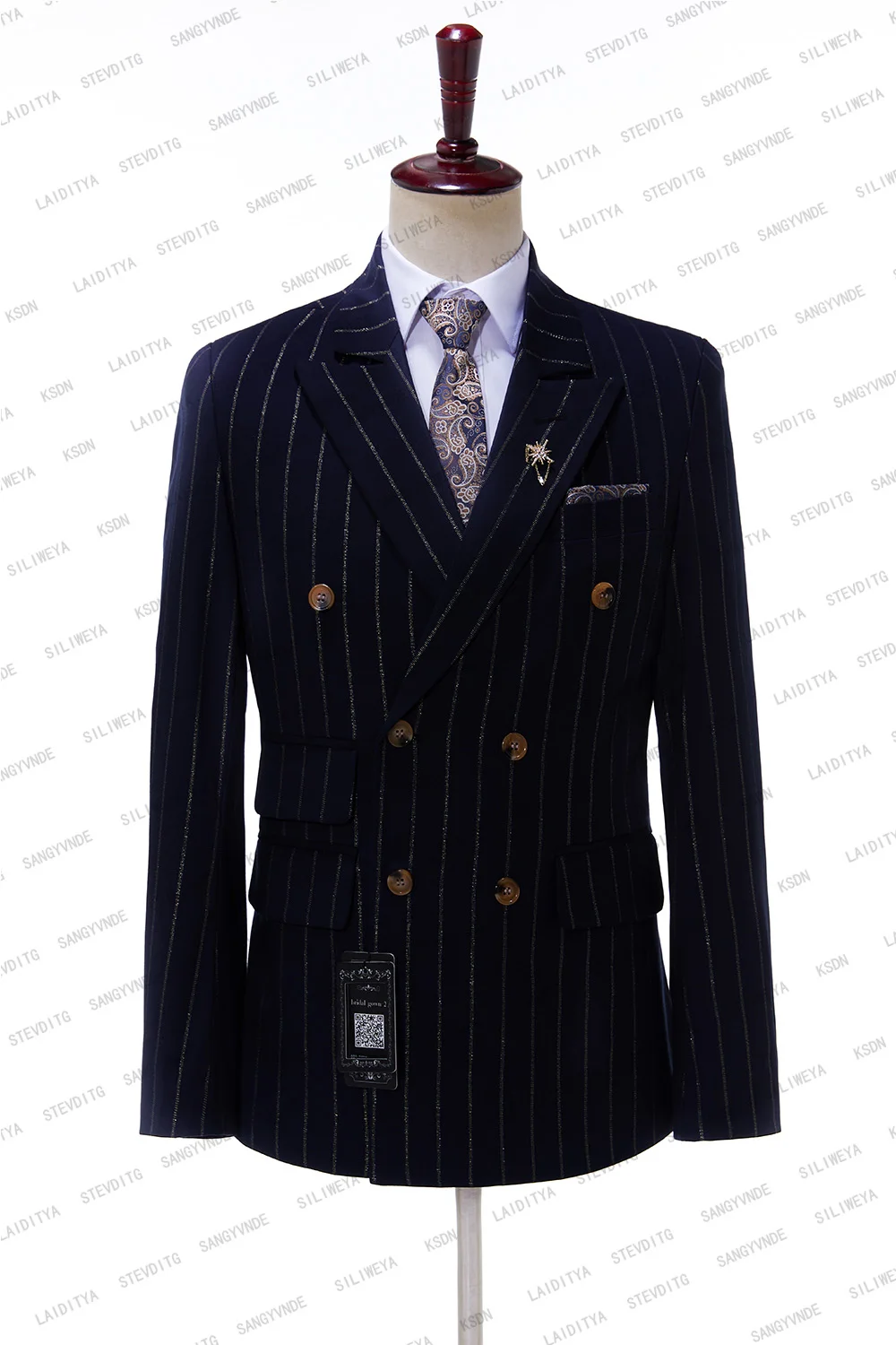 Костюм Блейзер мужской двубортный пиджак и брюки облегающий смокинг в