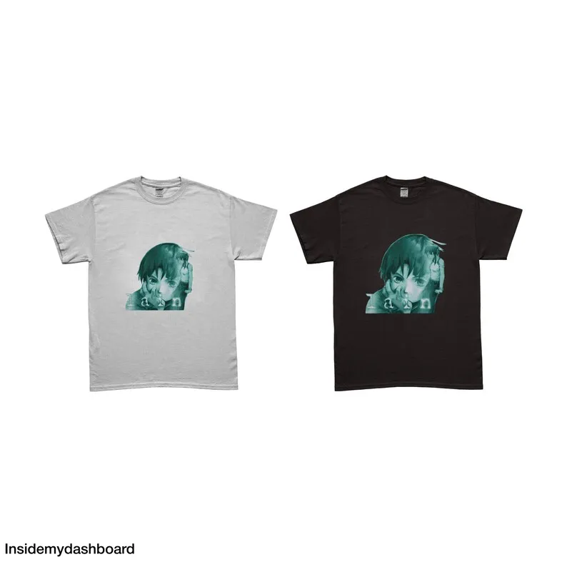 Серийные эксперименты Винтажная футболка с логотипом 90-х аниме Lain серийные