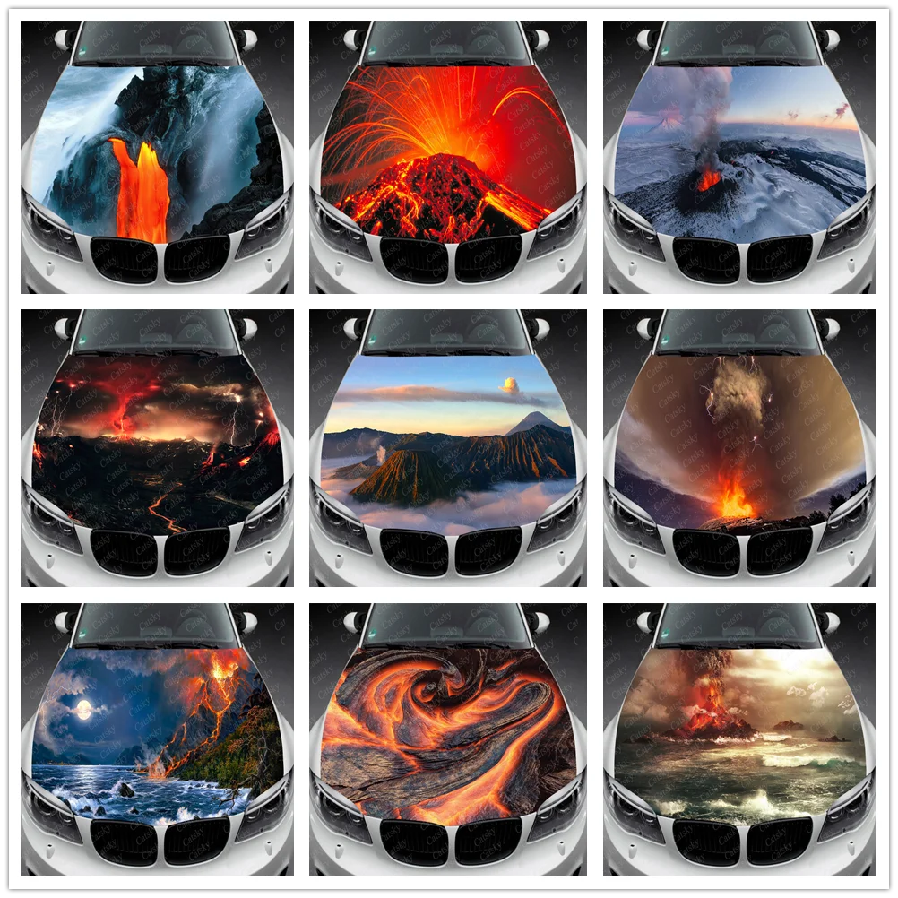 

Volcano Car Decal Car Hood Wrap Decal Vinyl Sticker Full Color Graphic Fit Any Car Car Hood Wrap Decal Vinyl Stickers