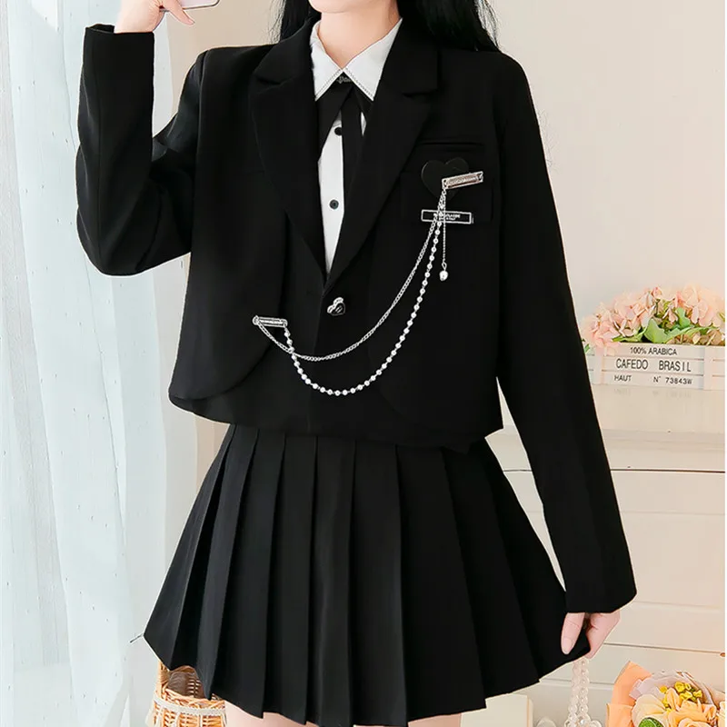 Женский Осенний модный костюм SWEETXUE 2022 в стиле преппи с длинным рукавом куртка +