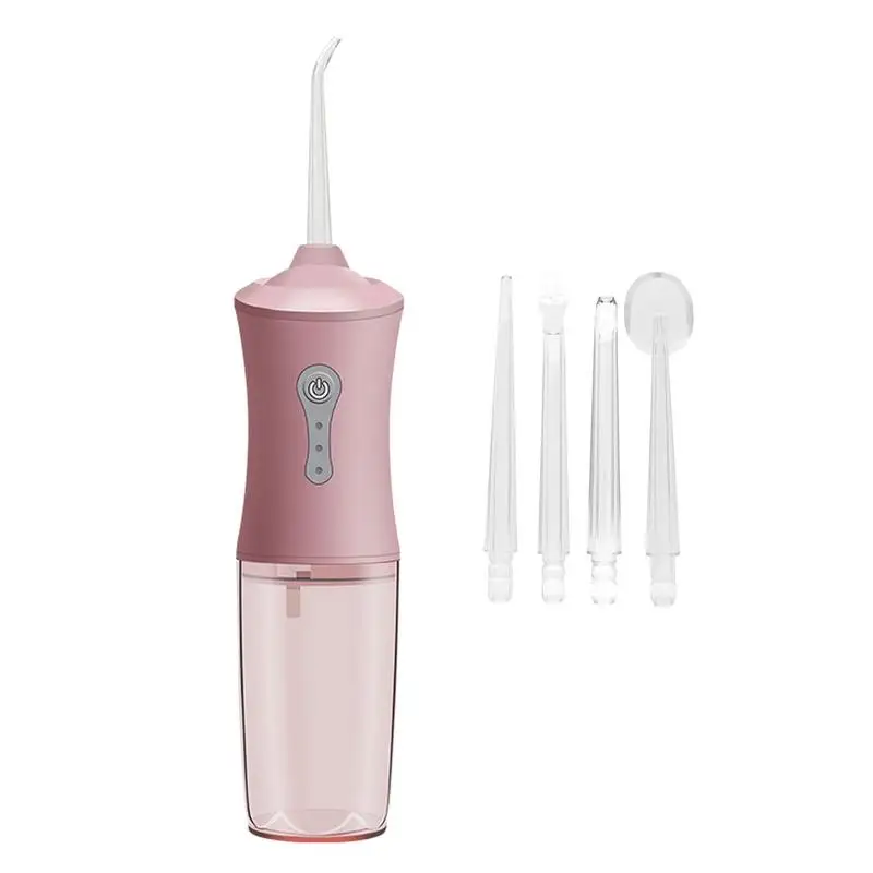 

Portable Oral Irrigator With 4 Cleaning Nozzles Water Flosser USB Rechargeable 3-Gear Water Jet 240ml Water Tank IPX7 Waterproof