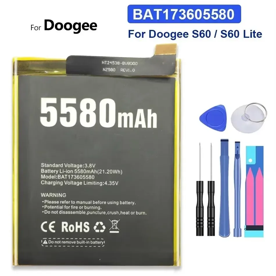 Аккумулятор емкостью 10080 мАч для DOOGEE S30 S40 S55 S60 S70 S80 Lite S96 Pro