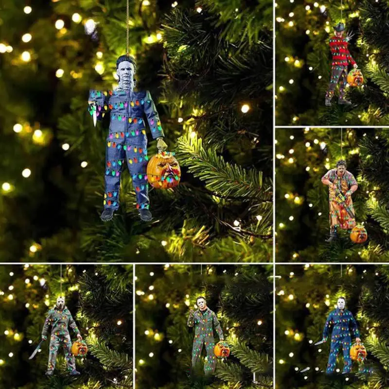 

Halloween Horror Gnome Pendant Creative Halloween Horror Movie Zombies Dwarf Car Rearview Mirror Pendant Festival Decor