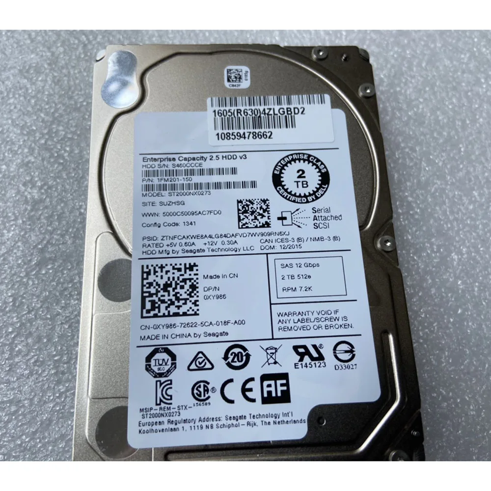 Жесткий диск для сервера DELL ST2000NX0273 2T 7 2K SAS 2 5 12G 0XY986 XY986