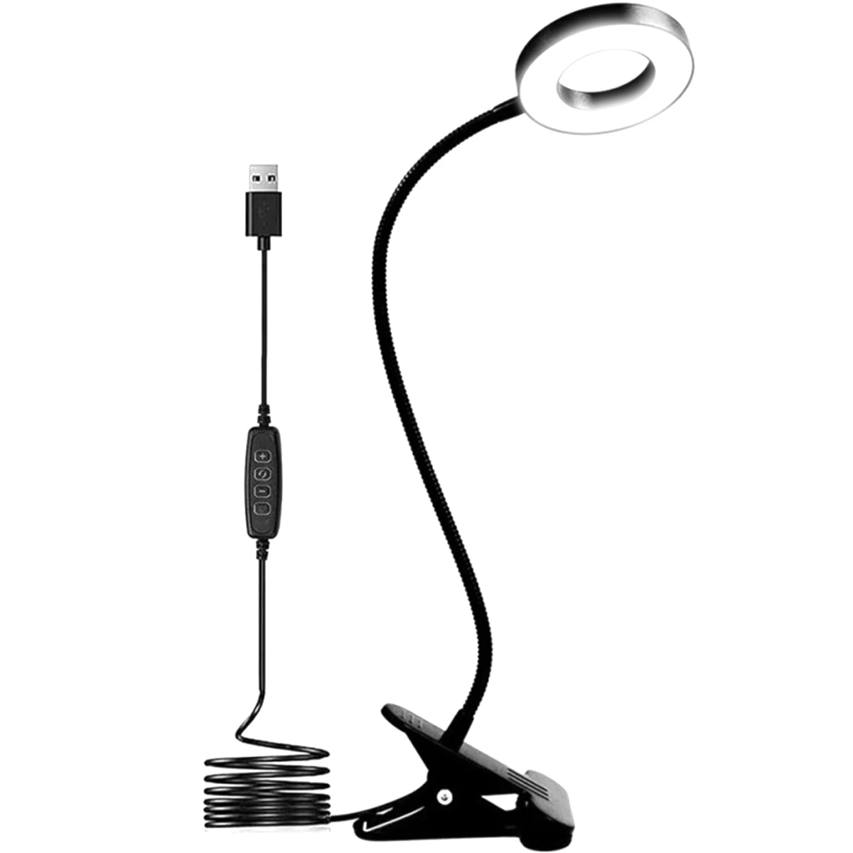 

Новая регулируемая настольная лампа с зажимом USB, 48 Светодиодный Дов, 3 цветных режима, 10 яркостей, защита глаз, ламсветильник-зажим для книги...