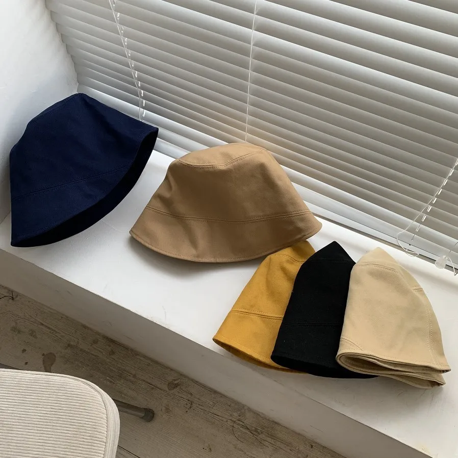 Women's Sun Hat Bucket Basin Cap Female Solid Color Clear New Hundred Take Sun Cap Free Shipping