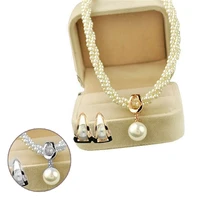 jewelry suit luxury gold cream pearls fashion beauty new necklace earrings