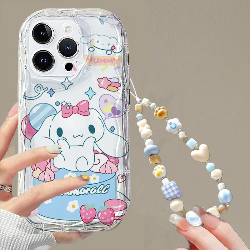 Чехол для телефона Xiaomi 15T POCO X8 Pro Max X7 X6 Pro F8 F7 F6 M6 M7 X5 F4 M4 X3 15 Ultra 14 12T с цепочкой-браслетом Cinnamoroll (art.: 3920da5982d41) - 3920da5982d41