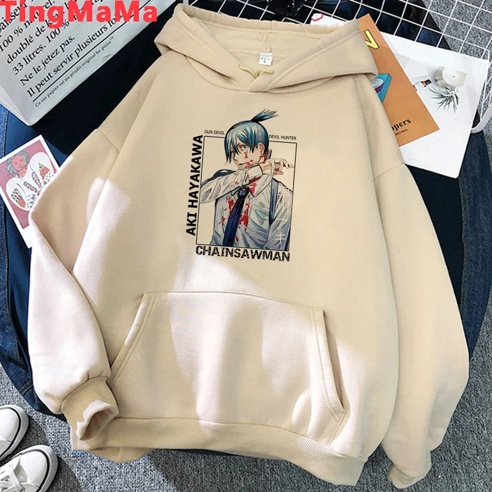 

chainsaw man hoodies women graphic Fleece harajuku Winter sweatshirts sweater women graphic sweatshirts