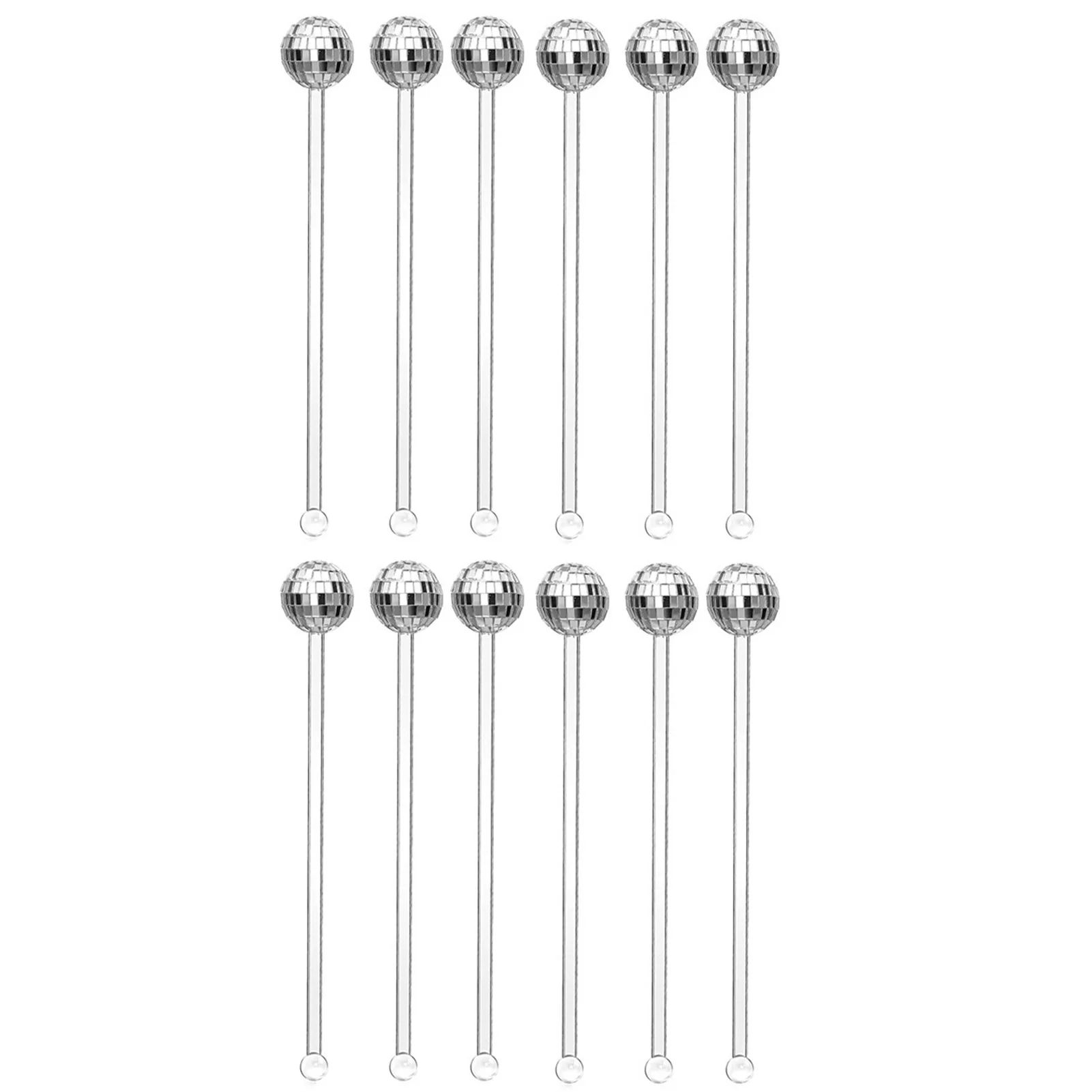 

12 Pcs Shining Ball Cocktail Stir Sticks Interesting Drink Mixing Stirrers for Cocktail Drinks Beverage