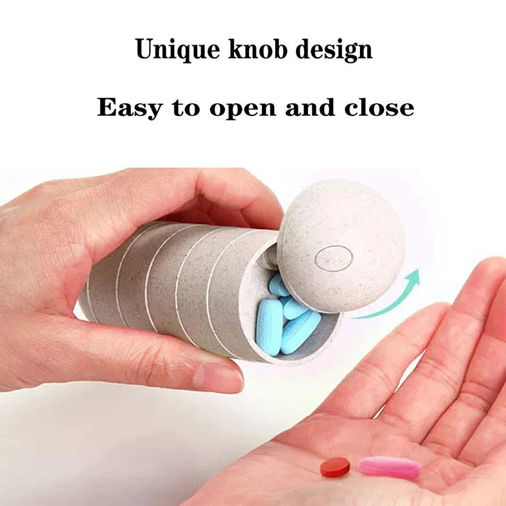 

Daily Pill Organizer Weekly AM/PM Pill Box,Round Medicine Organizer,7 Day Pill Container,Vitamin Organizer for Vitamin Fish Oils