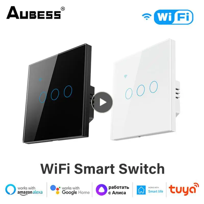 

Смарт-выключатель сенсорный настенный с поддержкой Wi-Fi, 1/2/3/4 клавиши