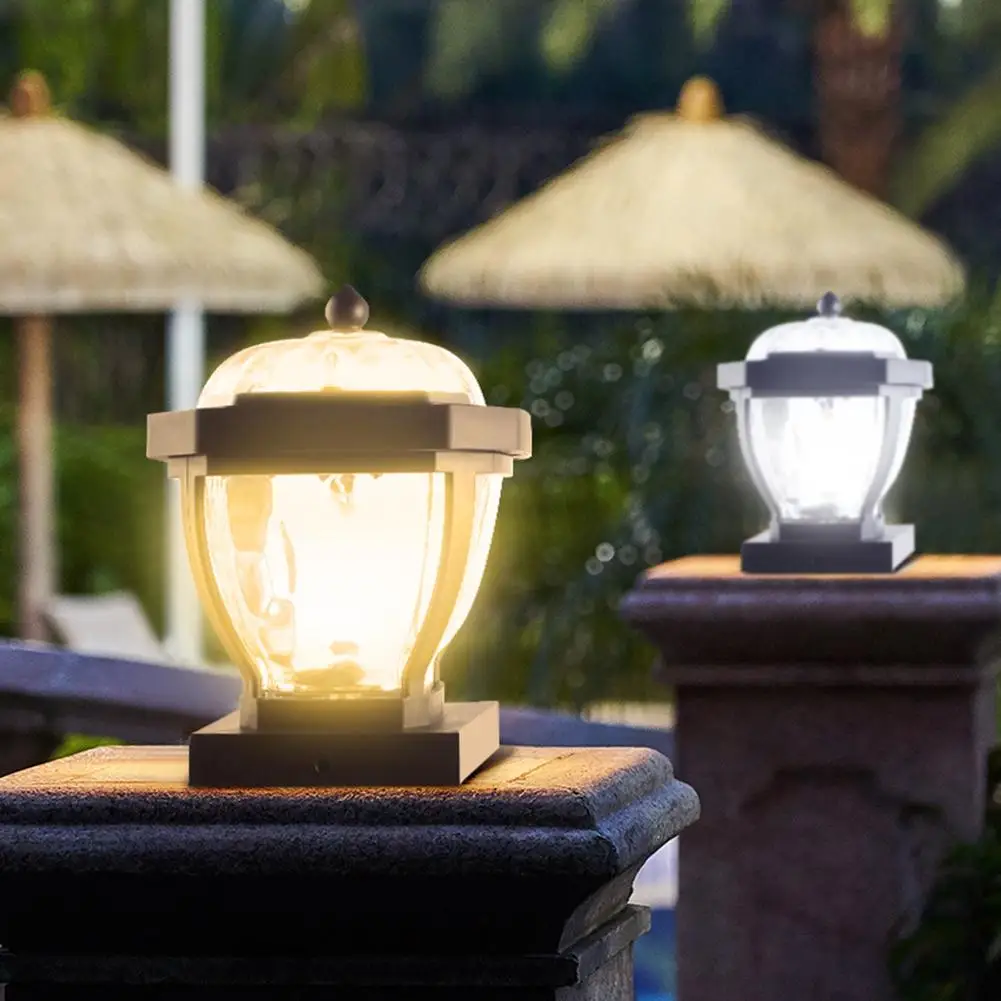 

ABS PVC Solar Energy LED Pillar Lamp Waterproof Antirust White Warm Light for Outdoor Garden Lawn Optical Sensing Lights