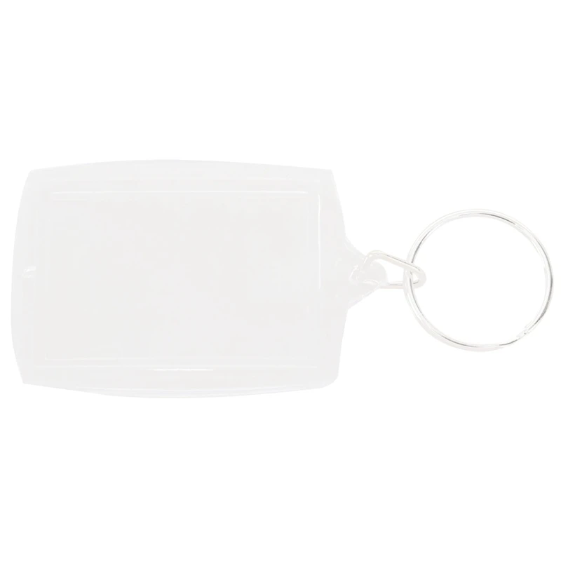 

100Pcs Transparent Blank Insert Photo Picture Frame Key Ring Split Keychain