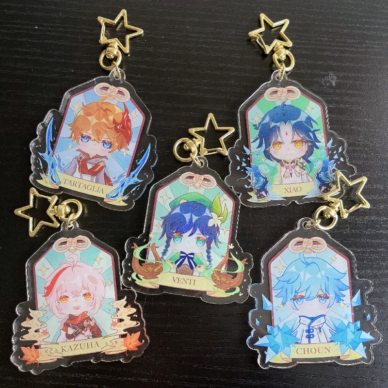 

Anime Genshin Impact Raiden Shogun Keyring Acrylic Figure Key Chains Yae Miko Kaedehara Kazuha Keychain For Bag Car Pendant Gift