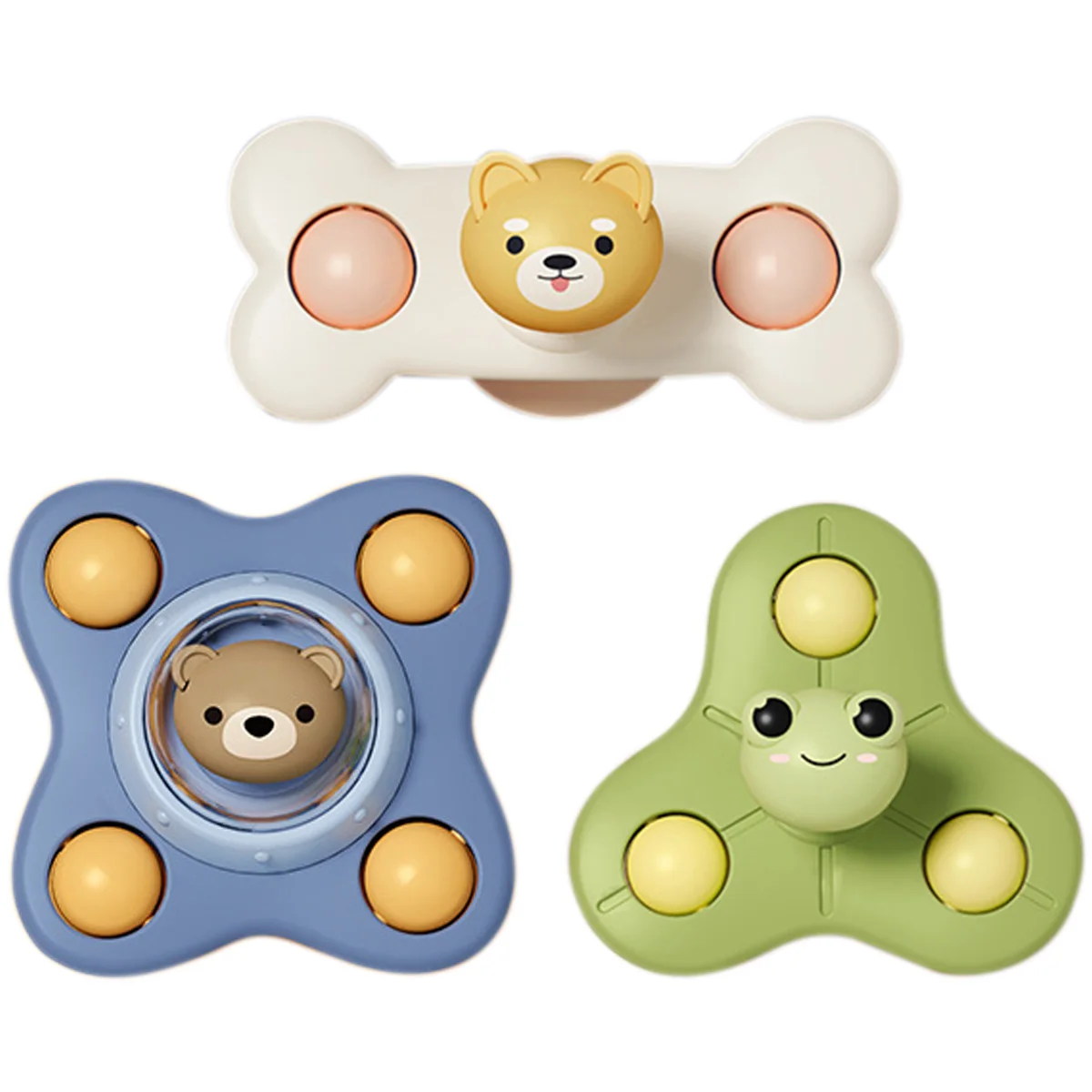 

3pcs Spinning Top Toys for Baby Spinner Toys w/ Suction Cup Rotatory Bath Toys Colorful Windmill Toy Improve Fine Motor Skills