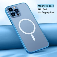 metal camera protection frosted acrylic magnetic case for iphone 13 12 11 pro max 13mini for magsafing wireless charging cover