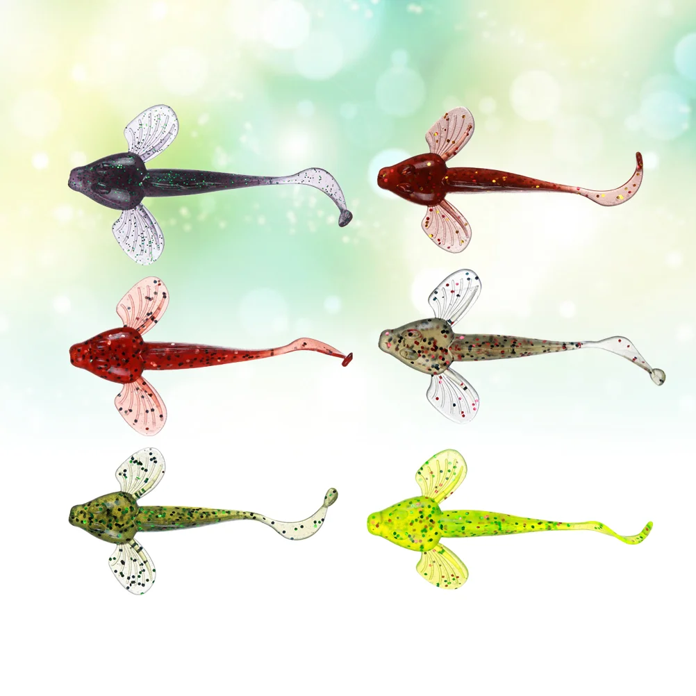 

6PCS Lifelike Fishing Lures Worm Bait Saltwater Freshwater Bionic Fish Fishing Bait 10cm/55g (Random Color)