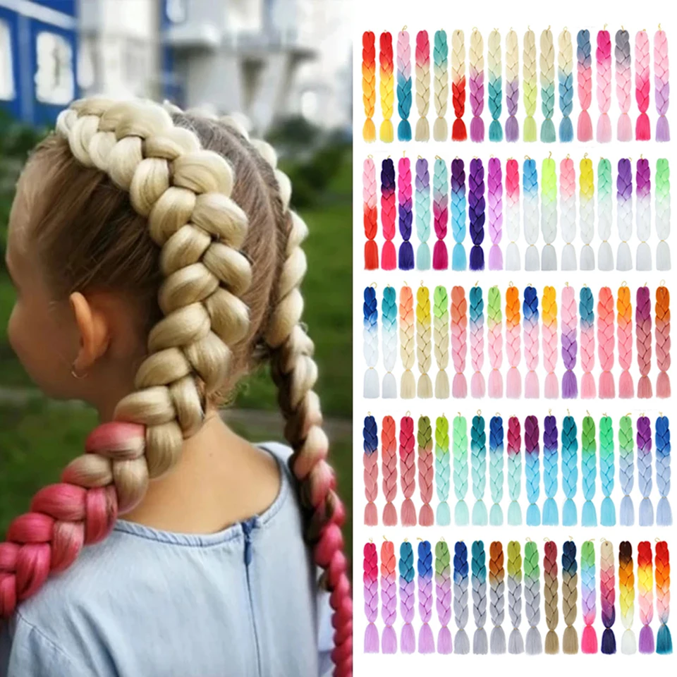 Glowing Hair Extension Twist Jumbo Braids Kanekalon Hair For Women