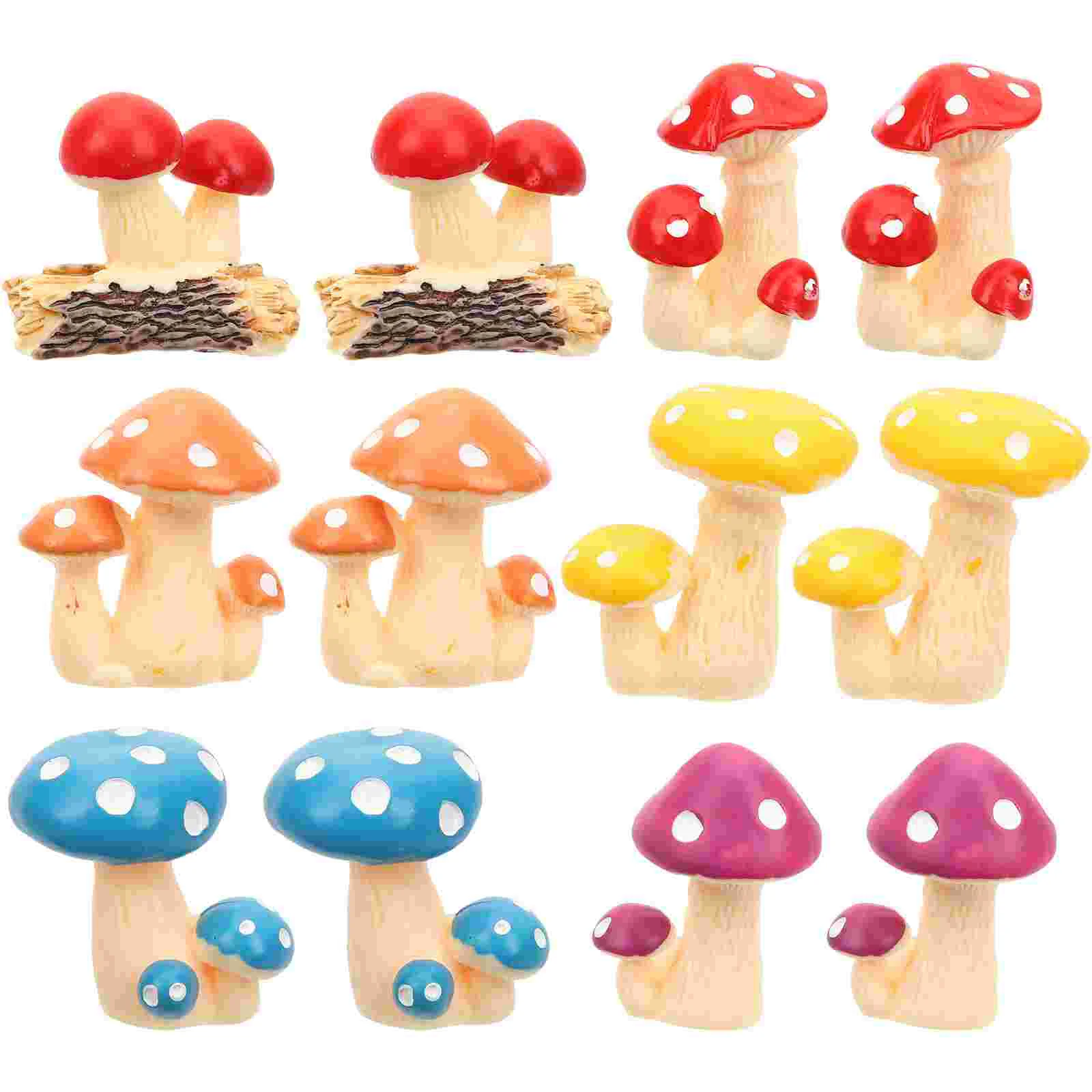 

Mushroom Decor Statue Garden Mushrooms Fairy Figurine Landscape Model Miniature Figurines Accessories Mini Ornaments Fake