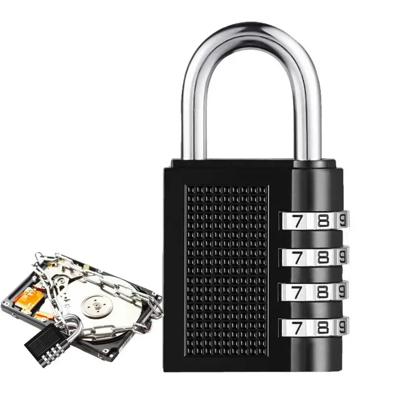 

Combination Padlock Outdoor 4 Digit Long Shackle Waterproof Password Padlock Pad Lock For School Locker Gym Locker Fence Gate