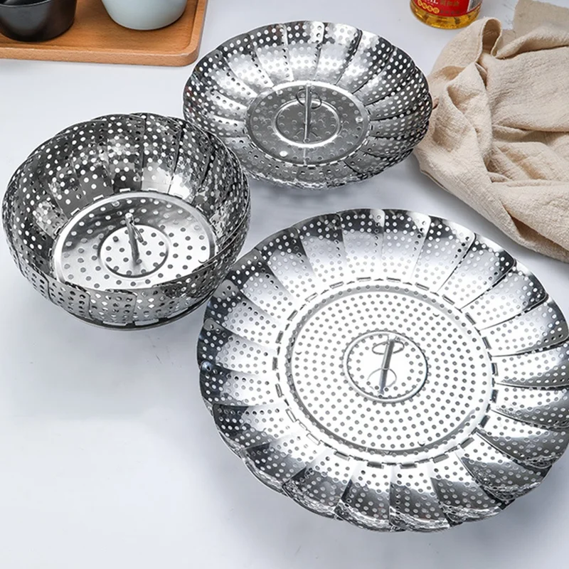 Складная посуда для пара корзина еды из нержавеющей стали сетчатая пароварка