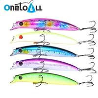 onetoall 118mm 18g popper topwater fishing lure floating hard lure artificial plastic bait colorful shiner minnow wobblers hook