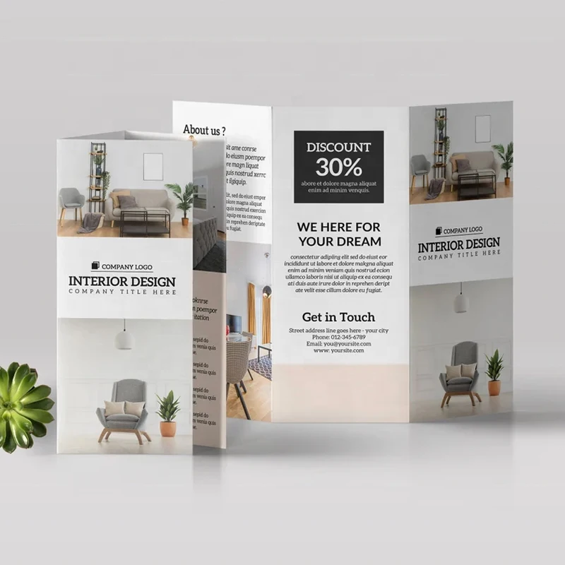 Складной каталог с индивидуальной печатью корпоративный трехскладной