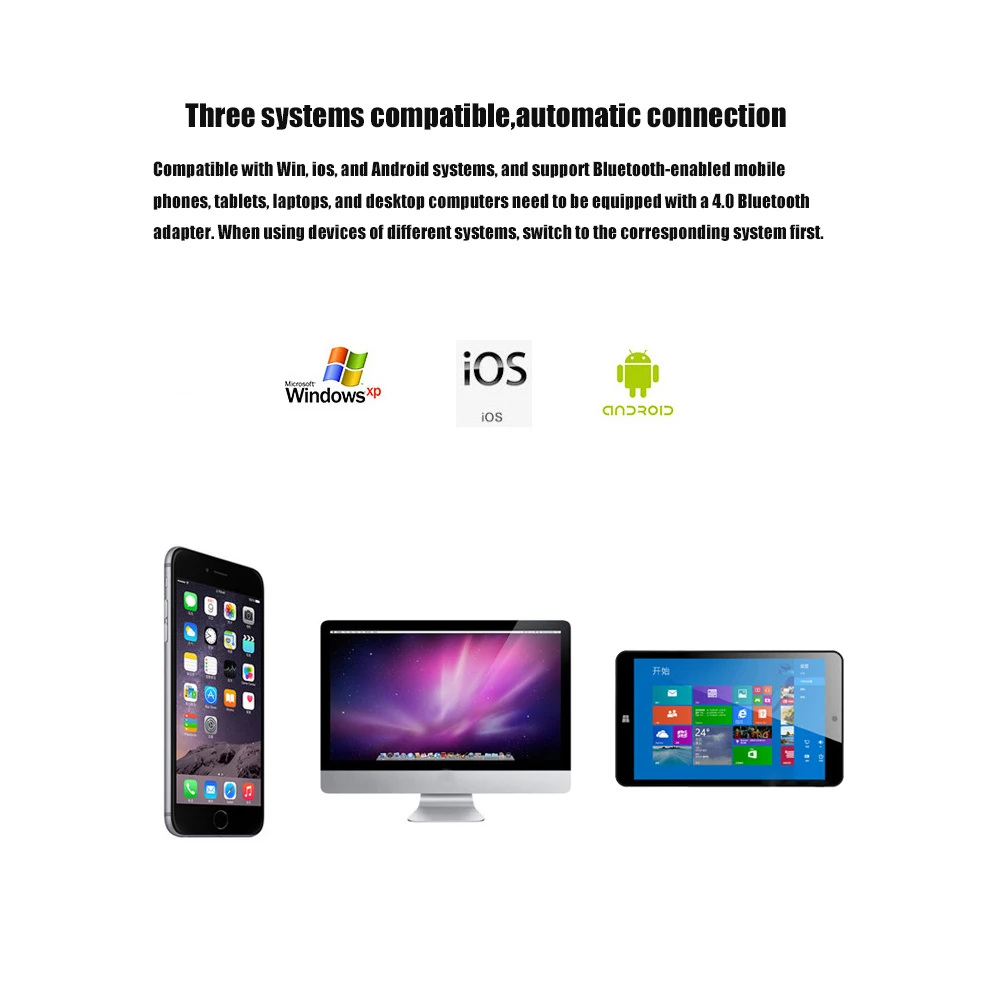 

Wireless Bluetooth Triple Folding Keyboard Computer Office Ultra-thin Portable Keyboard Support IOS Android Windows Systems