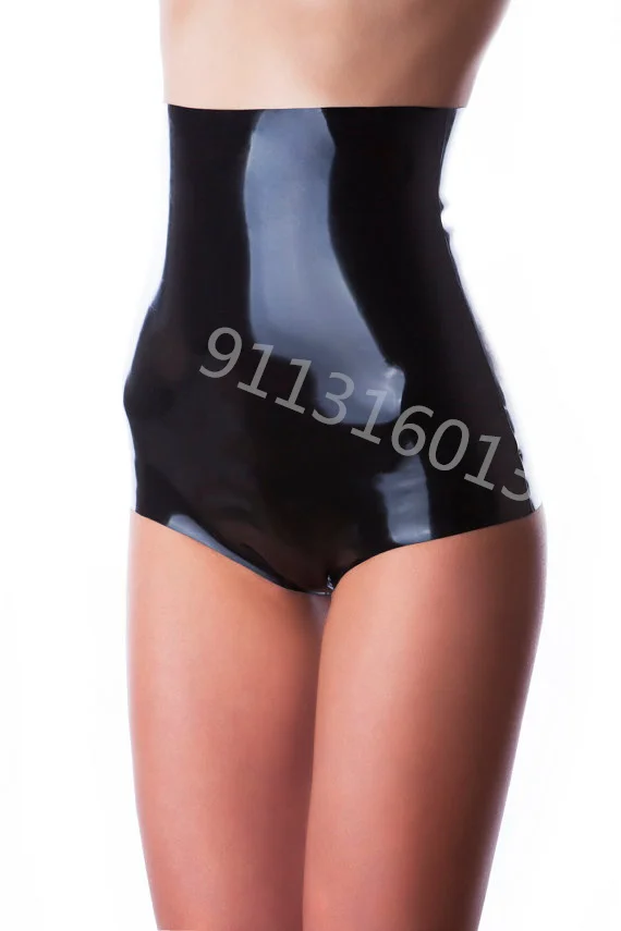 

Sexy Women's Black High Waist Latex Shorts Rubber Skintight Underwear Latex Underpants