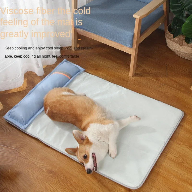 

pet bed cold mat cat can be removed and washed non-slip bottom pet mat cool pet supplies pet bed