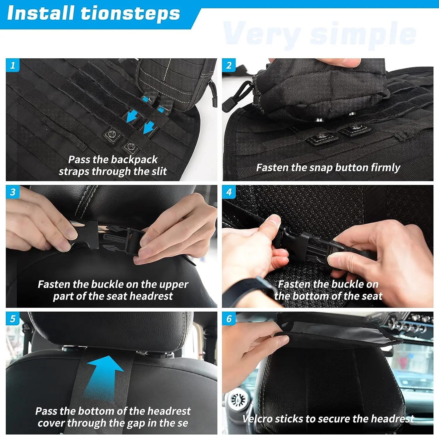 Универсальный тактический автомобильный органайзер на переднее сиденье