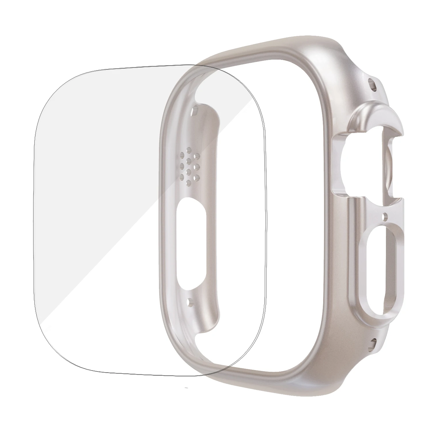 

Чехол для Apple Watch Ultra 49 мм Защитное стекло для экрана + чехол из твердого поликарбоната ударопрочный всесторонний бампер для iWatch 49 мм аксессуары