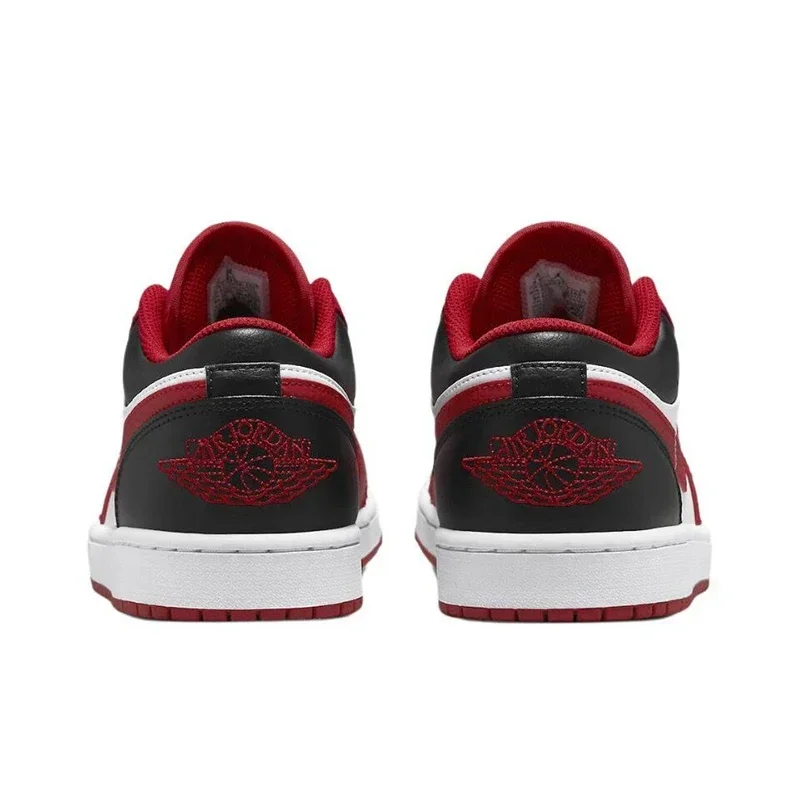 Original Air Jordan 1 low &quotRed Anti-Slip Low Top Retro Basketball Shoes Men's Sneakers Red and White Black 553558-610