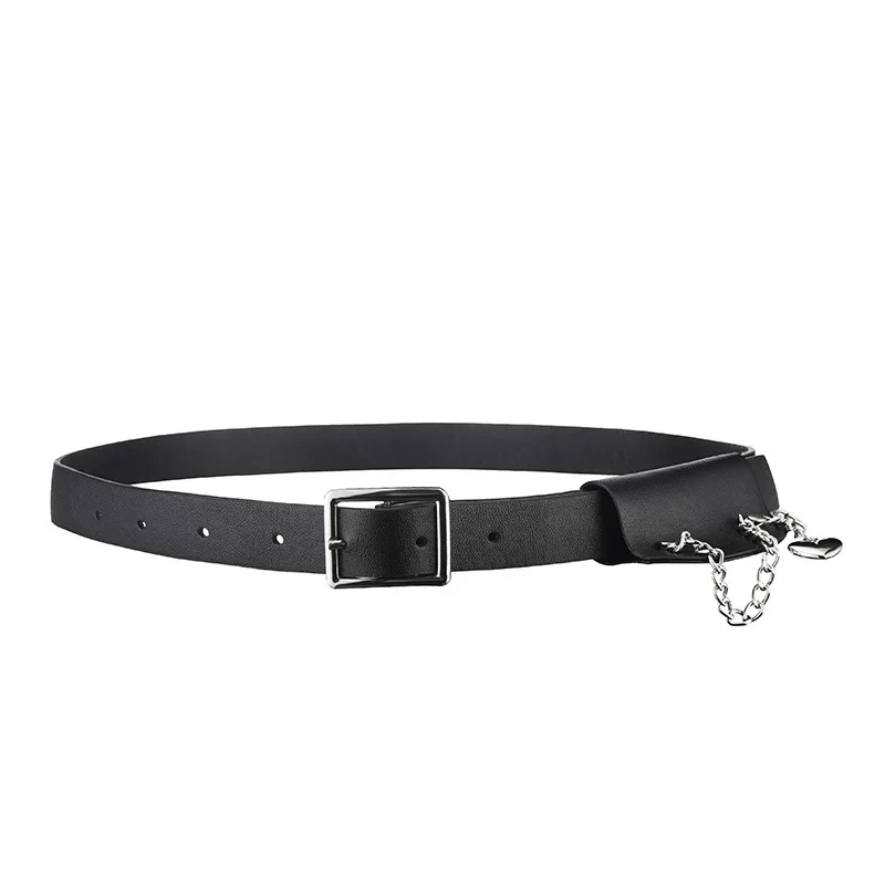 

Summer Jeans Casual Punk Belts For Women Elastic khaki Belt Bag Women's Leather PU Love Chain Decorate 2022 Fashion Clothes