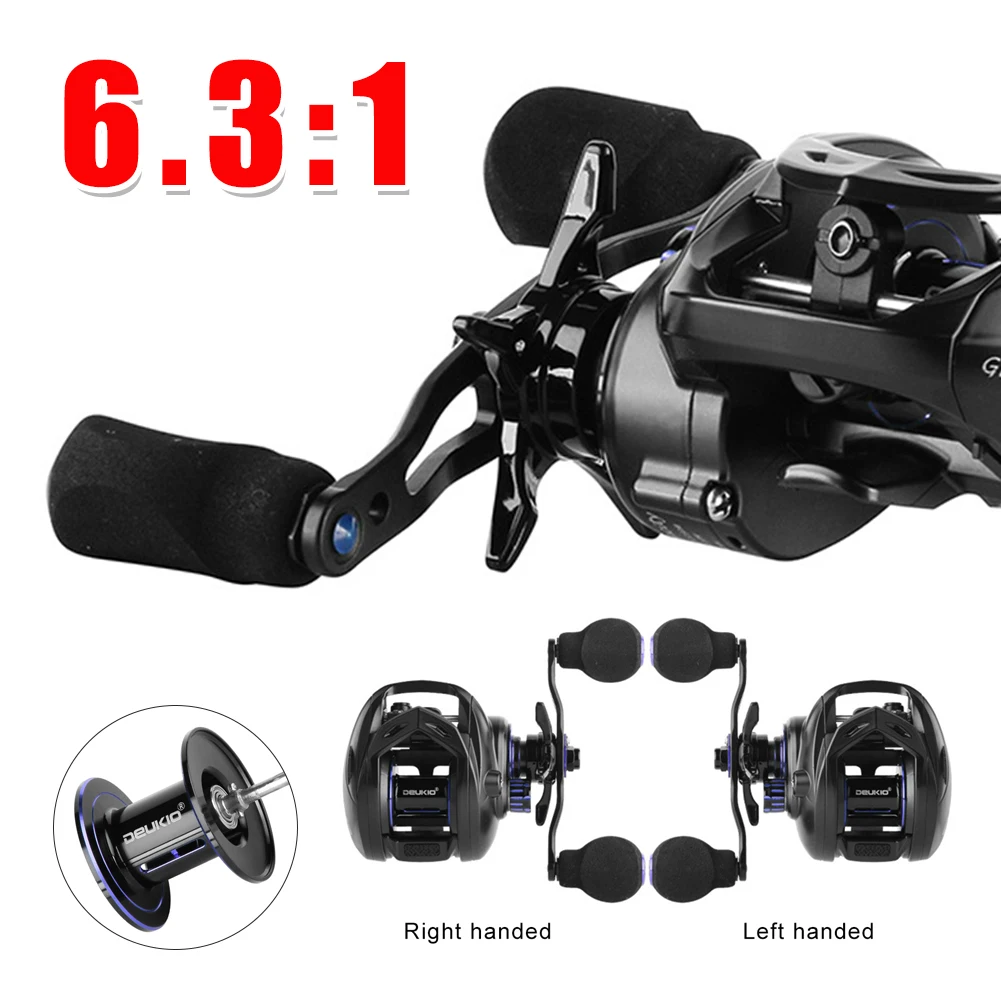 

Baitcasting Reel Portable Fishing Reel 8KG Max Drag 6.3:1 High Speed Magnetic Brake System Freshwater Saltwater Fishing Tackle
