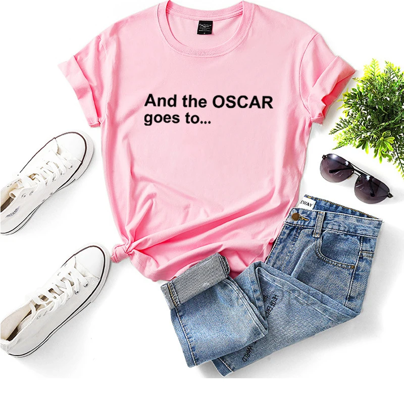 Футболка женская хлопковая с коротким рукавом и принтом Оскар виден |