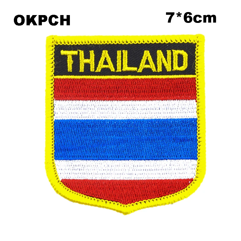 

Thailand Flag Shield Shape Iron on Embroidery Patches Saw on Transfer Patches Sewing Applications for Clothes Back Pack C