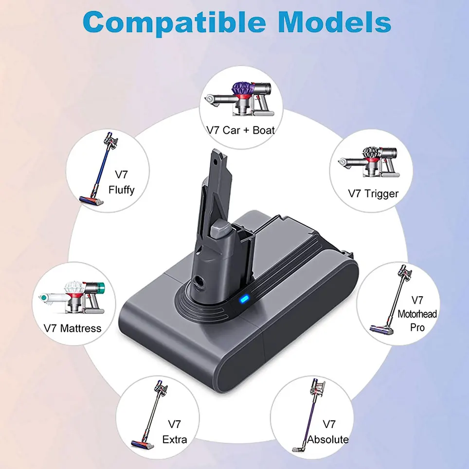 

2022 V7 replacement battery compatible with V7 battery V7 Absolute V7Motorhead Pro V7 Trigger V7 Fluffy V7HEPA Li-ion SV11