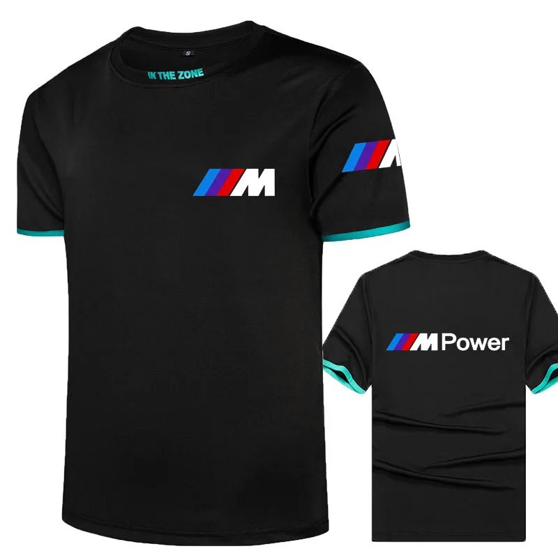 

Summer cotton men's T-shirt letter logo fashion round neck short-sleeved BMW car logo print cotton casual sports men's T-shirt