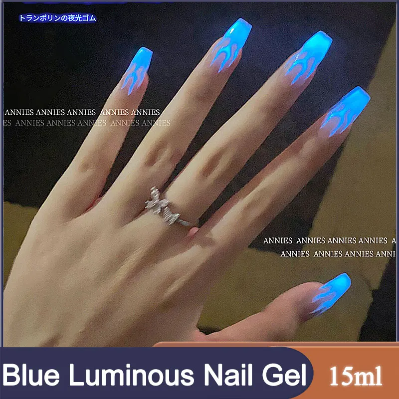 15ml Blue Fluorescent Glow-in-dark Gel Nail Polish Neon UV LED Nails Gel Soak Off Gel Varnish Luminous Nail Art Gel For Manicure