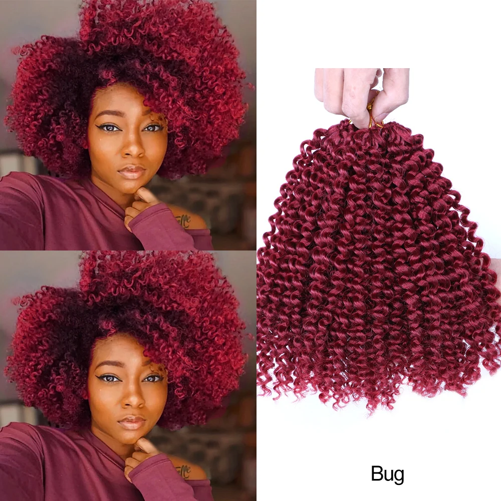 

Ombre Short Hair Synthetic Crochet Braiding Hair Marley Bob Hair Extensions Braids For Black Women Kinky Curly Twist Hair 8inch