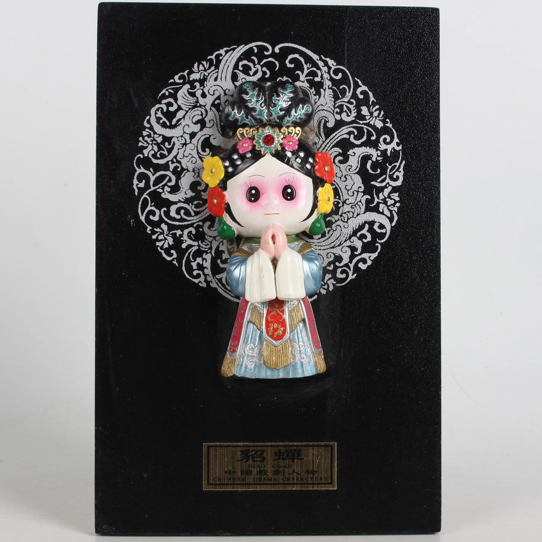 Китайская античная народная коллекция из лака рельефная статуя DiaoChan украшения