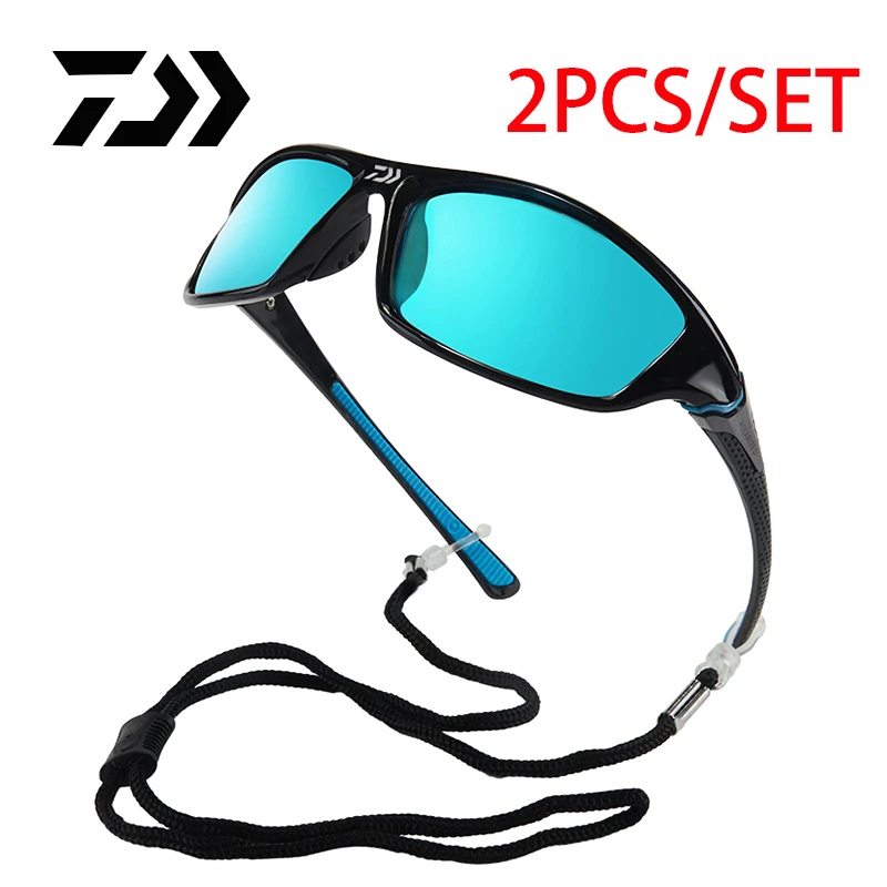

DAIWA 2 IN 1 Set Men Polarized Fishing Glasses Outdoor Sports Sunglasses Unisex Running Hiking Driving Eyewear UV400 Goggles