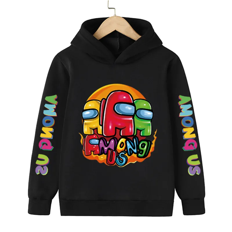 

Sudadera de Among Us para niños y niñas, ropa de calle con estampado de dibujos animados, Jersey de algodón, otoño, 4-14 años