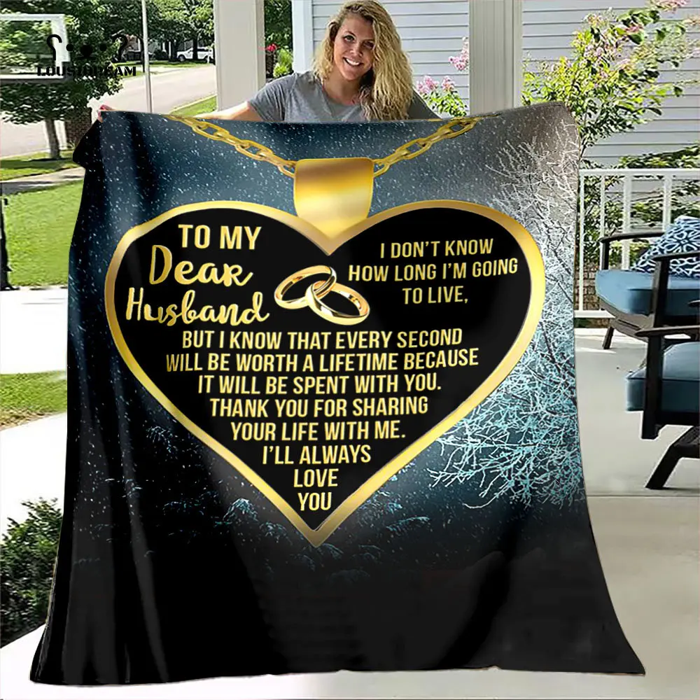 

To My Husband The Love Gifts Blankets Flannel Blankets Bed Throw Soft Bedspread Sofa Travel Camping Christmas Xmas Navidad Gift