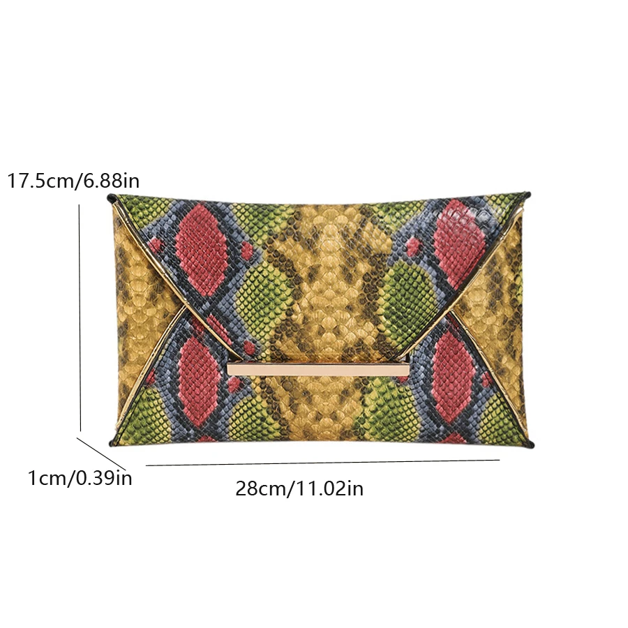 Модная женская сумка-конверт из искусственной кожи со змеиным узором аллигатора