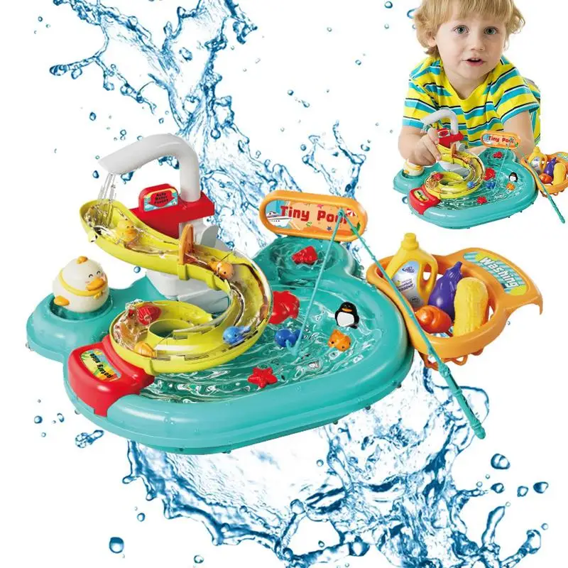 

Kids Play Kitchen Multifunctional Kitchen Sink Toy No Leakage Kids Pretend To Play Kitchen Sink Toys For Bathroom Water Park