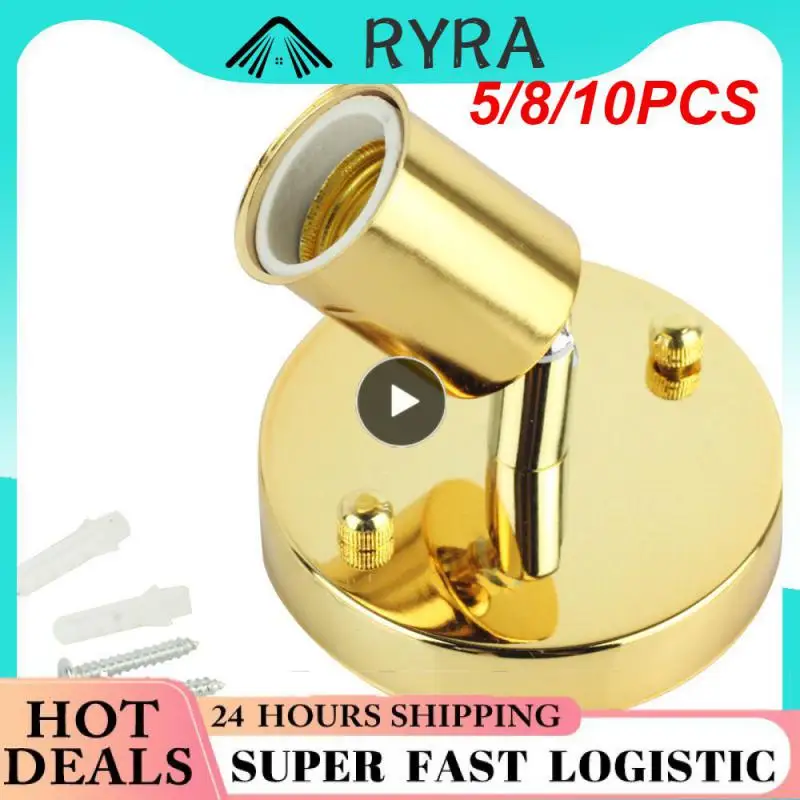 

E27 Lamp Holder Universal Brass Metal Antique 180 Degrees Turn Light Socket Base Ceramic Lamp Head Accessories
